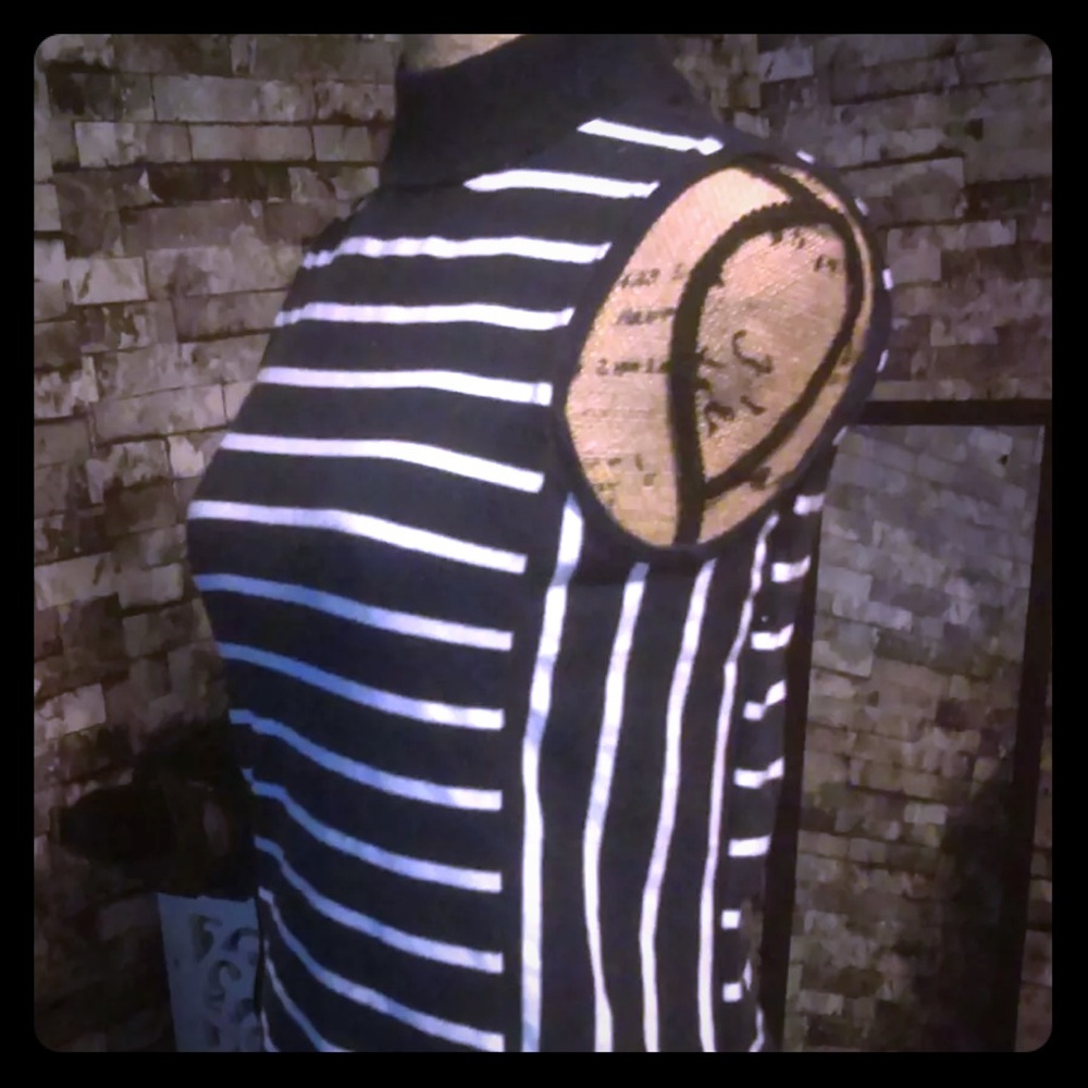 Chaps sleeveless stripe top Edie Sedgwick style